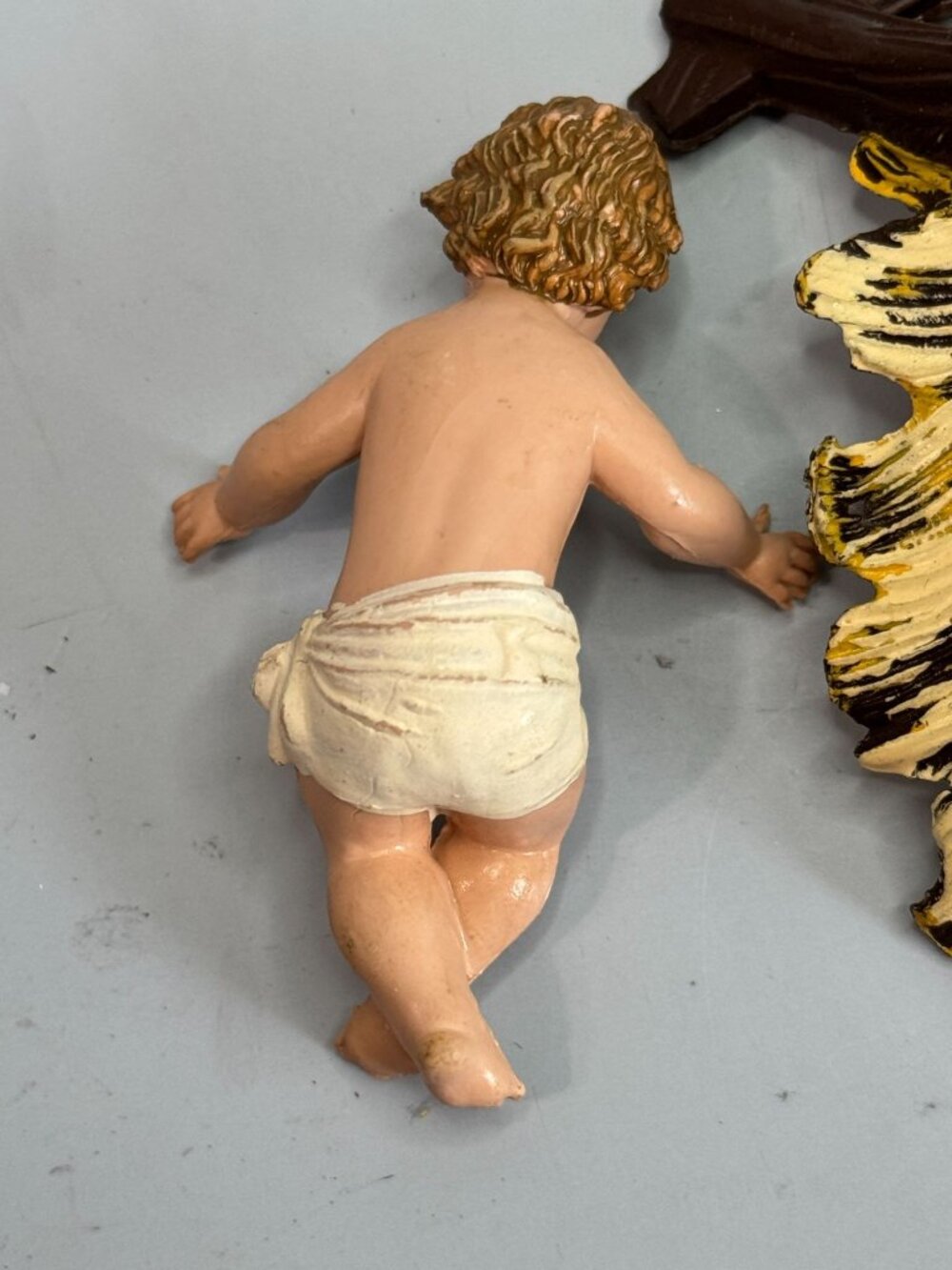 Vintage Italy Paper Mache Holy Family Nativity Mary Joseph Baby Jesus 8" Scale - Picture 16 of 16